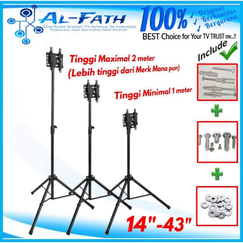 Bracket tv stand LED LCD Monitor  Tripod 14&quot;-43&quot; Universal High Quality