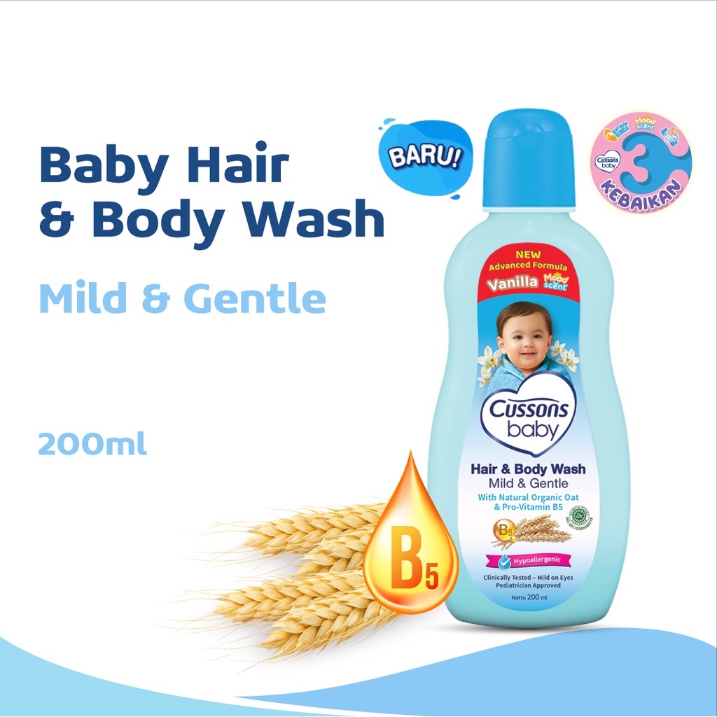 Sabun Bayi 2in1 Cussons Baby Hair &amp; Body Wash Mild &amp; Gentle 200ml