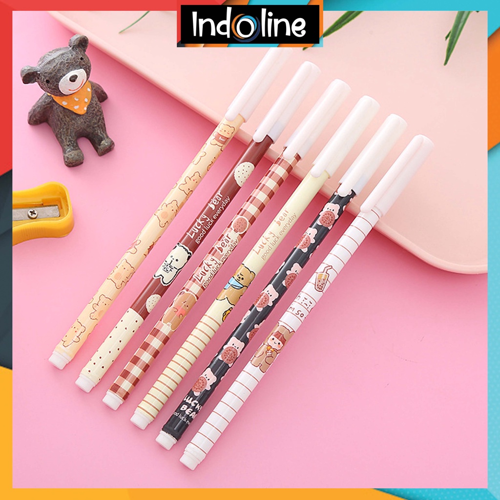 

✔️ Pulpen Gel Motif Cute Bear Pulpen Korea Pelajar Dan Kantor Pena Beruang Lucu Import COD