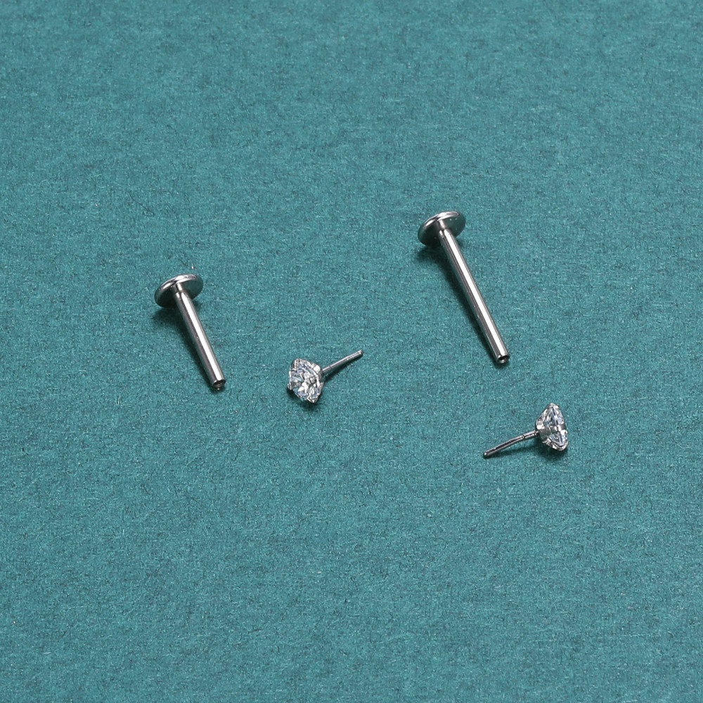 4pcs / Set Anting Tindik Bibir Tragus Helix Bahan Stainless Steel 16g