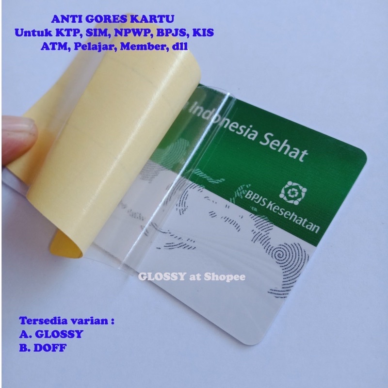 

Anti Gores Kartu KTP, BPJS, NPWP/ Laminasi Dingin/ Laminating KTP