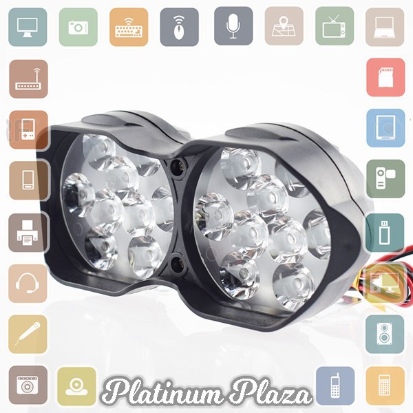 Lampu Tembak Motor ATV LED Spotlight 18 LED - U9 - Black`17AMFE-