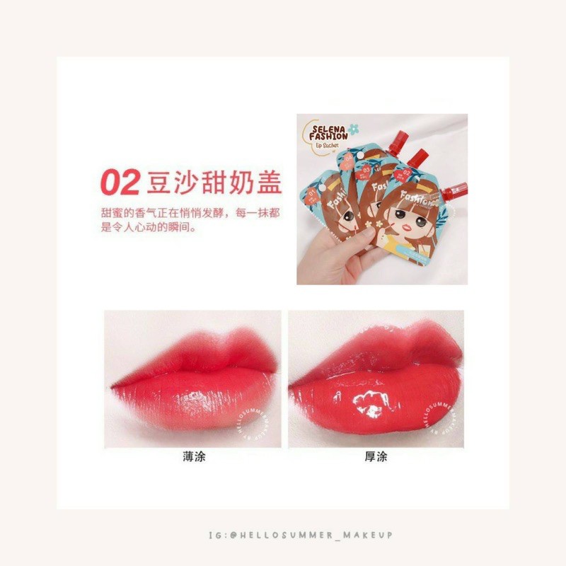 [ORI THAILAND] Hengfang Selena Fashion Lip Glaze Color sachet