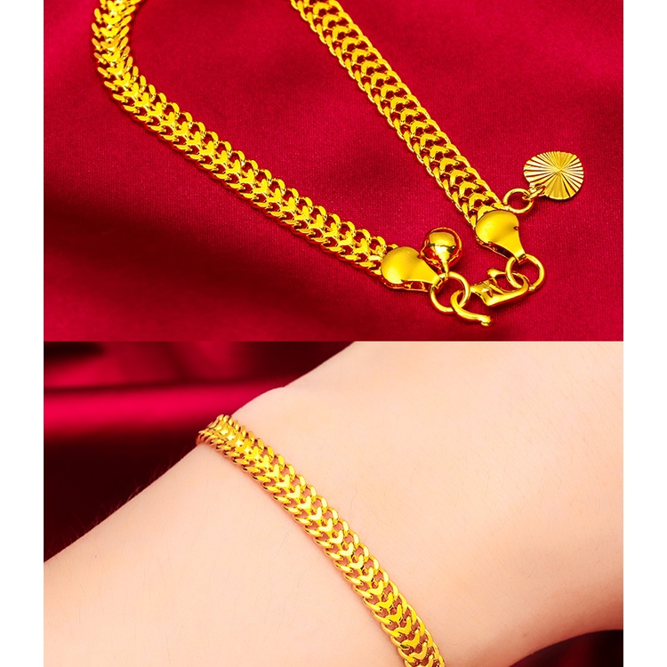 Gelang Lapis Emas Asli Kadar 375 Gaya Bangkok Untuk Pria Dan Wanita