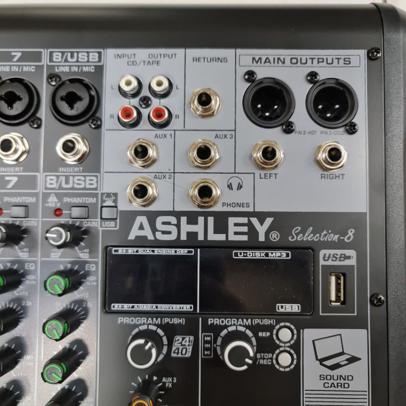 Mixer Ashley 8 Channel Selection8 Bluetooth Usb Equalizer Original