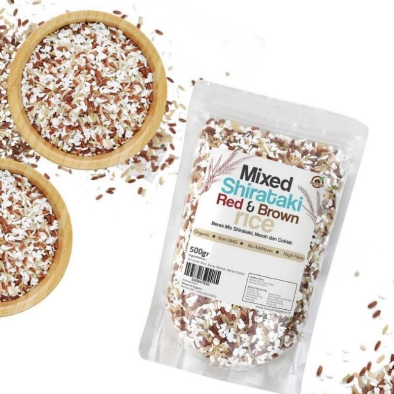 

Shirataki Beras Shirataki Mixed Organic Red Rice and Brown Rice Original Organic Food - 500g