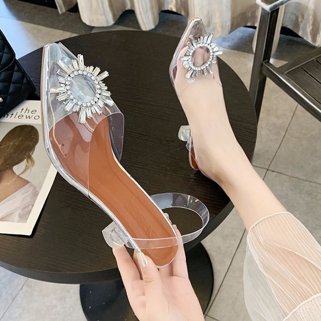 [COD Saja] 0129 Fashion Sepatu Heels Bohemian Transparan-3