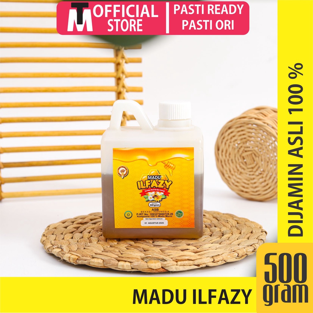 Madu ILFAZY Murni RAW HONEY Sumber NUTRISI dan ENERGY 500 gram