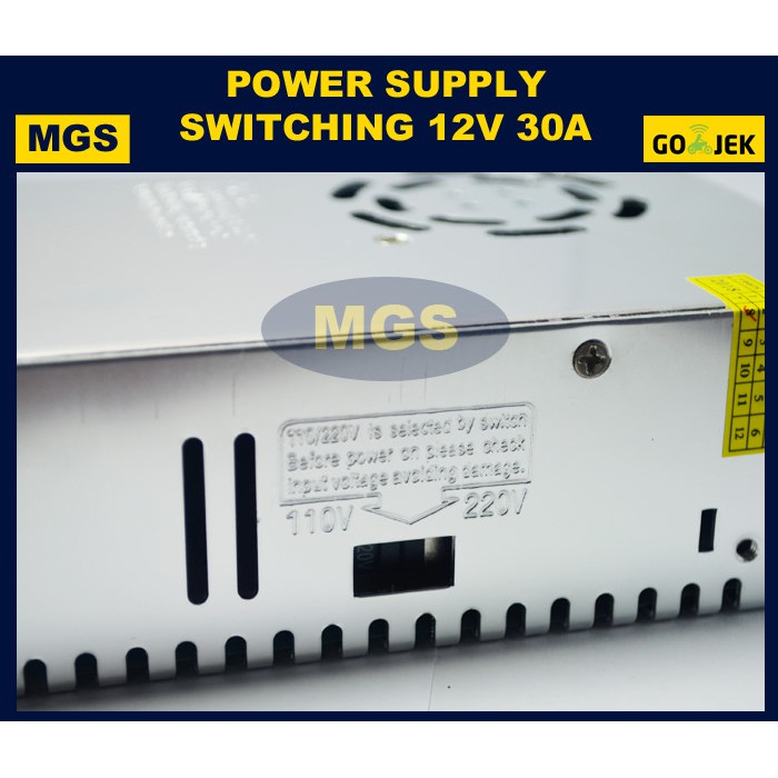 Power Supply Switching 12V 30A Kualitas B