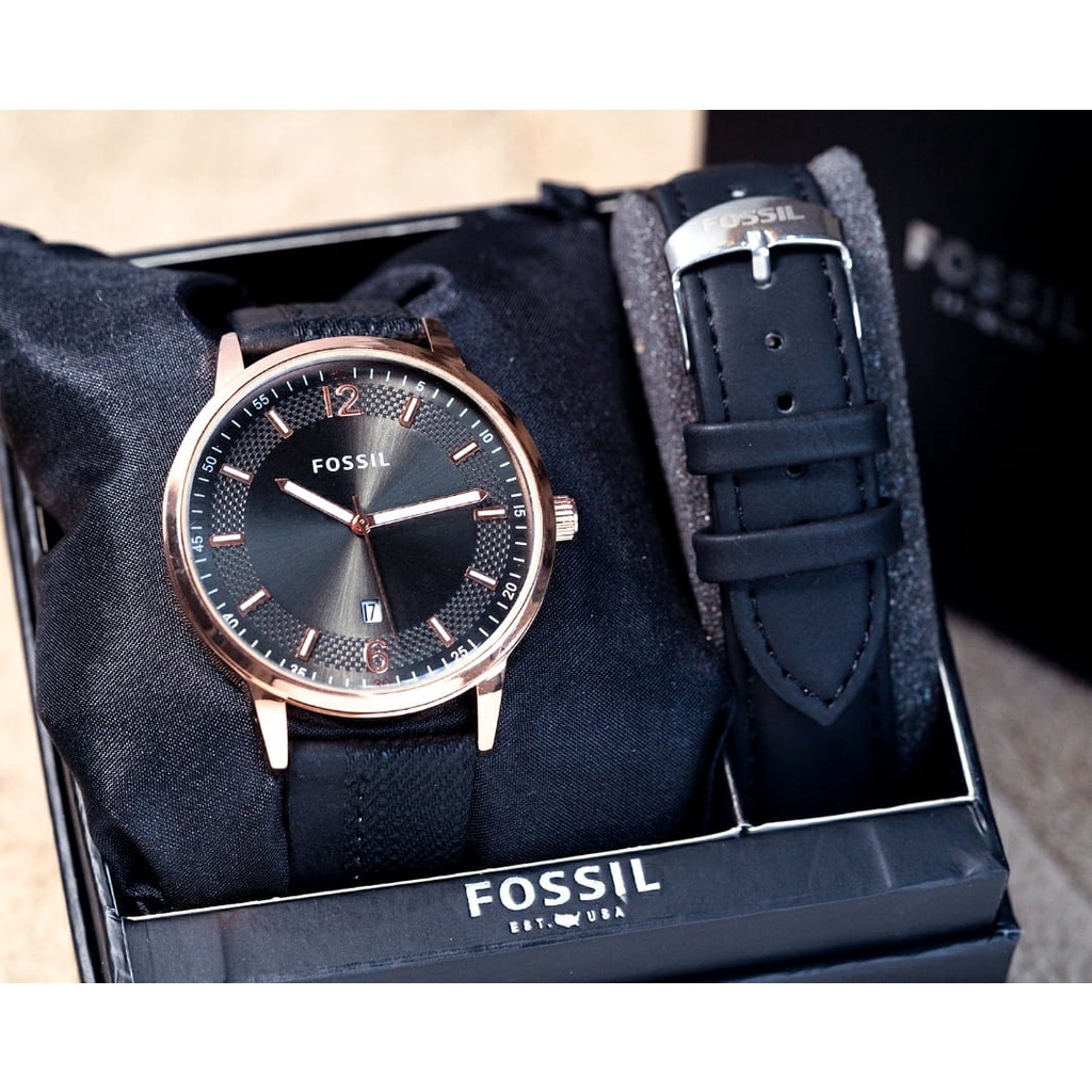 GROSIRAN JAM TANGAN FASHION LV3197 + TALI KULIT TANGGAL AKTIF - JAM TANGAN PRIA INCLUDE BOX ORIGINAL