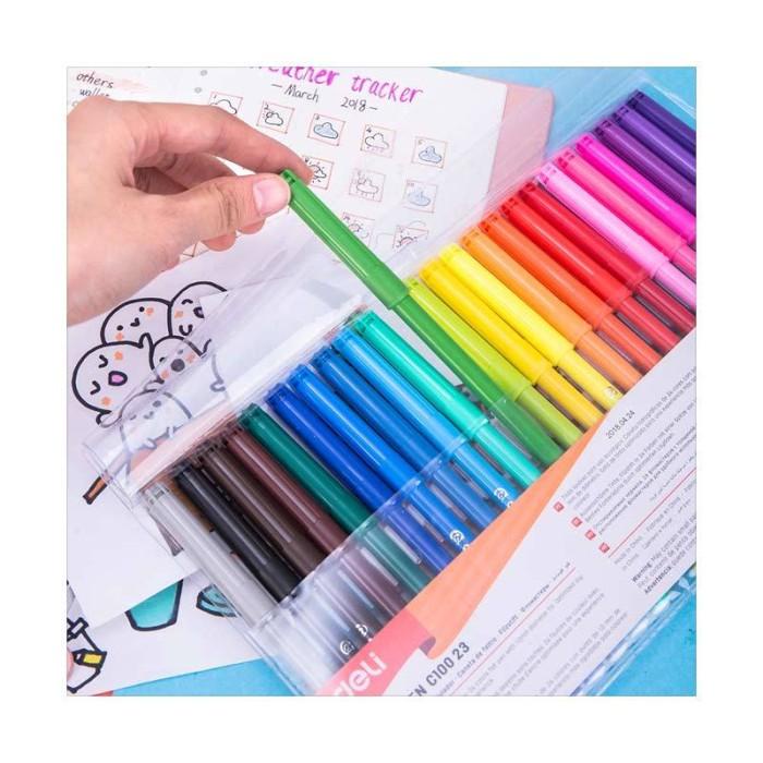 

Deli EC10023 School Felt Pen/Spidol Warna-Felt Pen Washable 1.0mm 24C Berkualitas