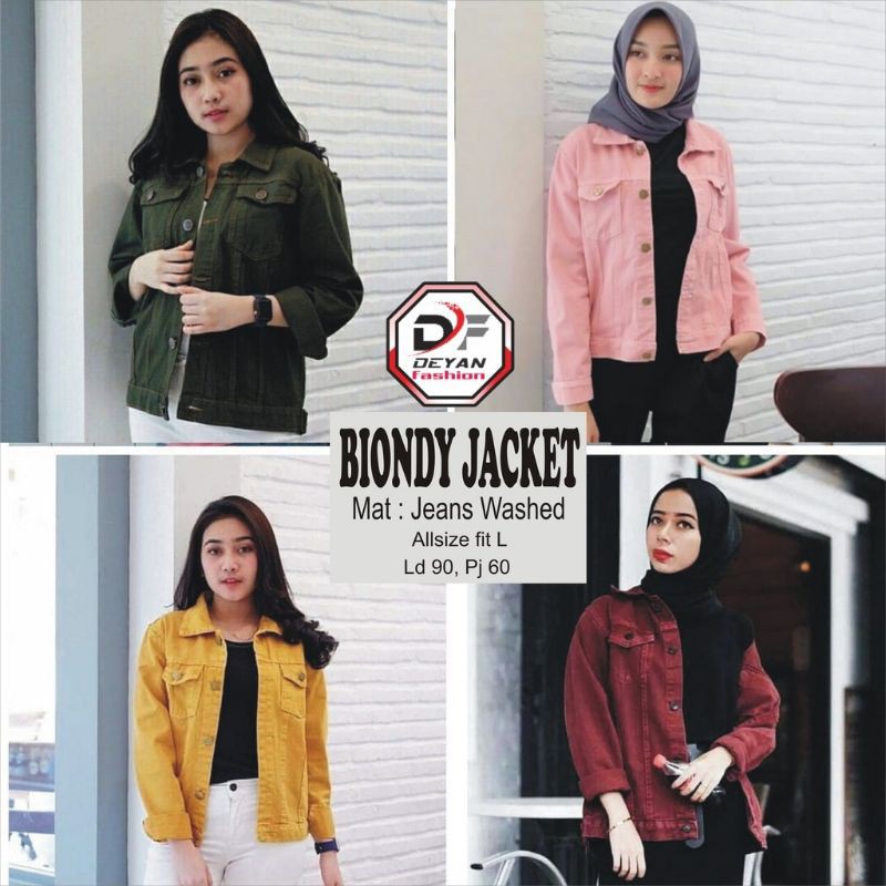 JAKET BIONDY WANITA / JAKET JEANS WARNA