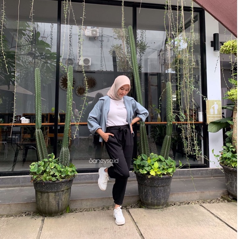 Jennie Baggy Pants Celana Wanita - Highwaist Jogger Pants - Celana Kantor Kerja Casual – Celana Anti Kusut - Celana Panjang Wanita - Celana Crinkle – Loose Pants