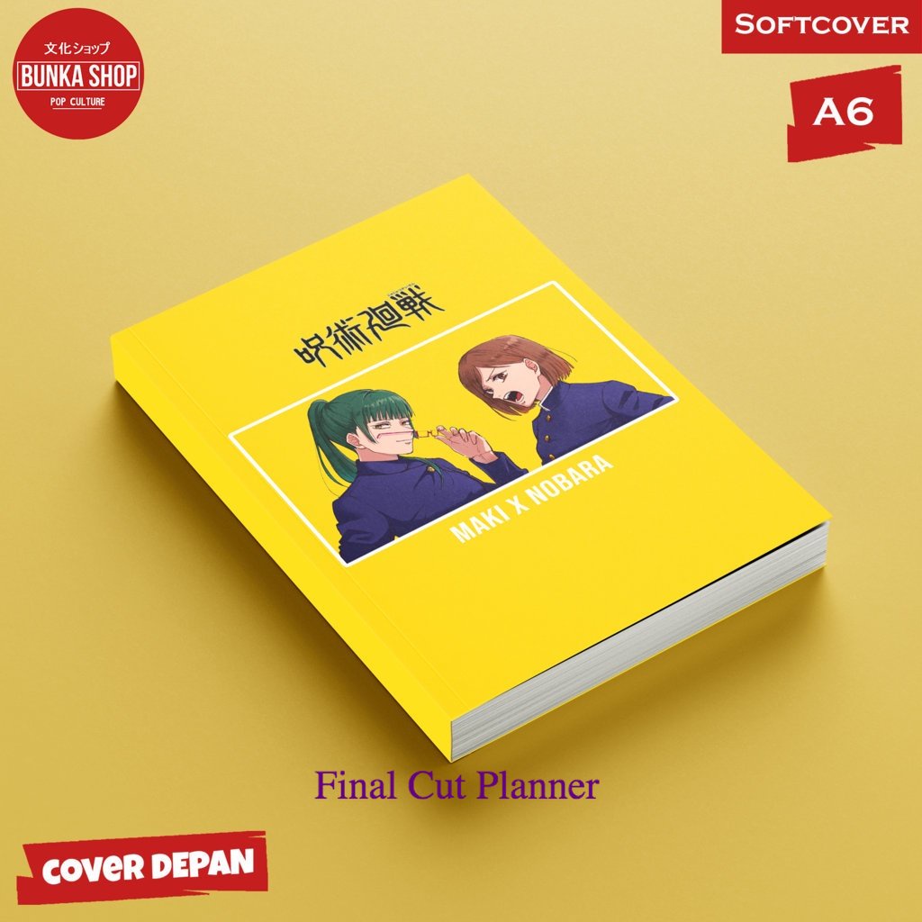 

Buku tulis polos/bergaris Anime Jujutsu Kaisen Maki And Nobara Softcover A6 Buku Tulis CAtatan Notes Agenda Planner Jurnal