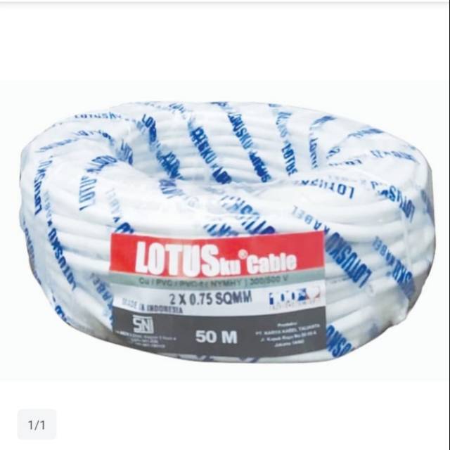 KABEL SERABUT NYMHY 2×0,75 LOTUS 50METER SNI