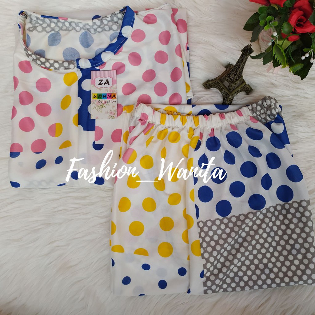 ONE SET POLKA NEW MOTIF SETELAN MOTIF POLKADOT