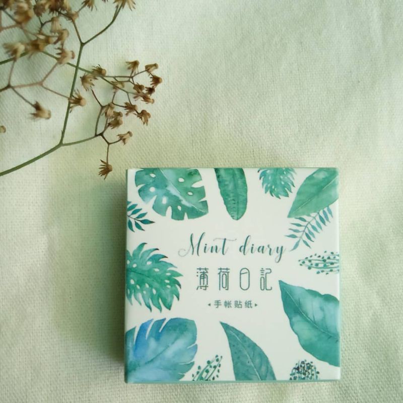 Stiker scrapbook motif daun isi 45 pcs