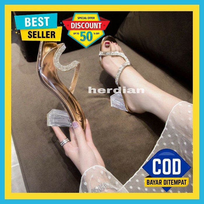 Sandal Heels Simoncelli 1939 38 Sendal Heels Wanita Kekinian Terbaru 2 Yen  Noval 06 Gliter Heels W
