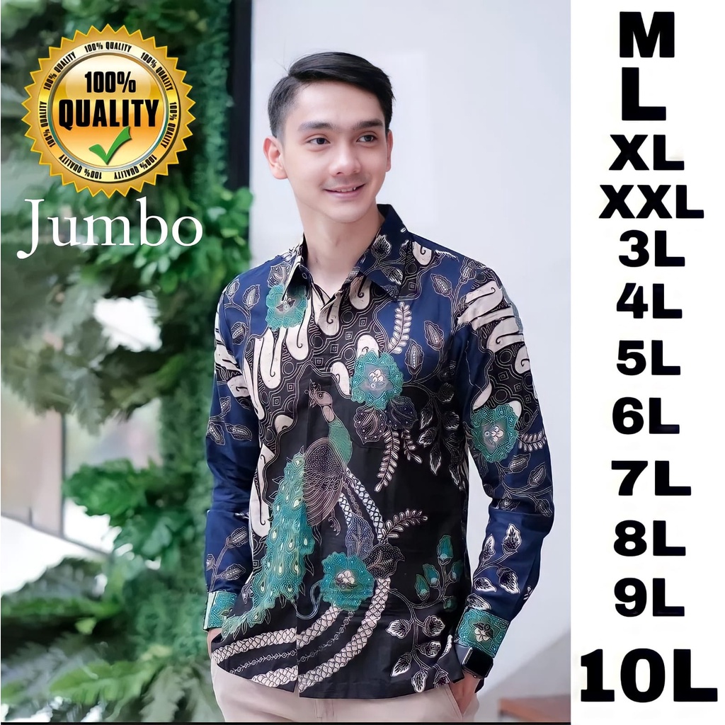 KEMEJA BATIK PRIA JUMBO MURAH KEMEJA BATIK PRIA LENGAN PANJANG SERAGAM DINAS  SERAGAM KANTOR SERAGAM