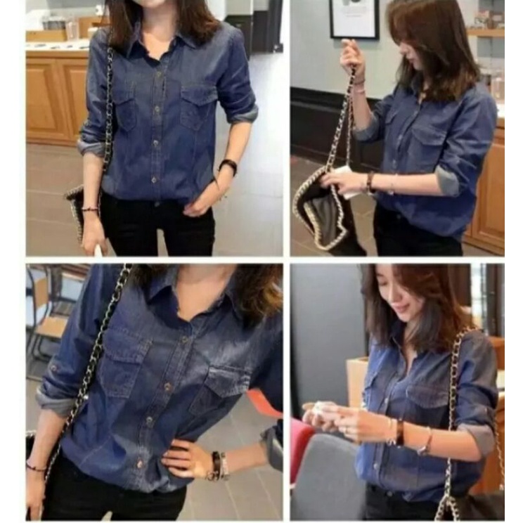 kemeja levis denim cewek bahan bagus kwalitas d jamin bagus,