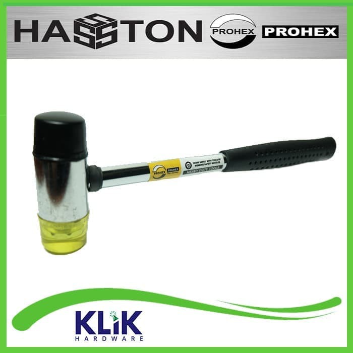 Hasston Prohex Palu Karet 30 mm Gagang Besi Kuning Nylon 1513-030