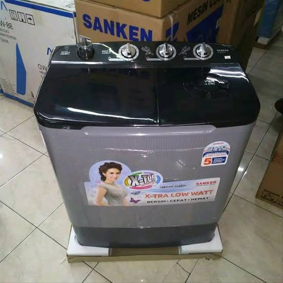 Jual Sanken Mesin Cuci 2 Tabung 7 5 Kg Tw 8827 Grey Low Watt Luar