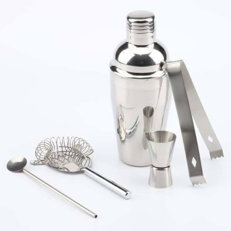 5 IN 1 BARTENDER BAR SET COCKTAIL SHAKER 400 ml / MILK SHAKER / PENGOCOK MINUMAN