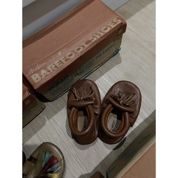 pyopp preloved bekas second chiru moccasins choco size 3 sepatu anak baby bayi