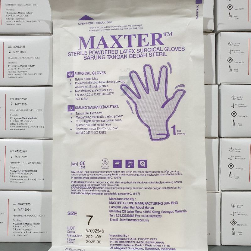 Sarung Tangan Medis Sarung Tangan Steril MAXTER Steril Handscoon Medis isi 1 Pasang