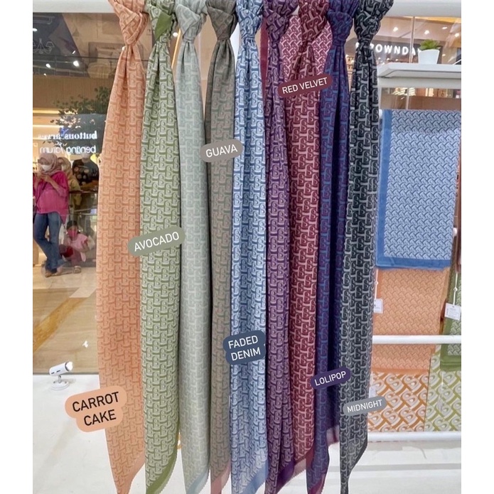 BIMU scarves collection by buttonscarves ORIGINAL NEW READY midnight gelato icy mint avocado faded d