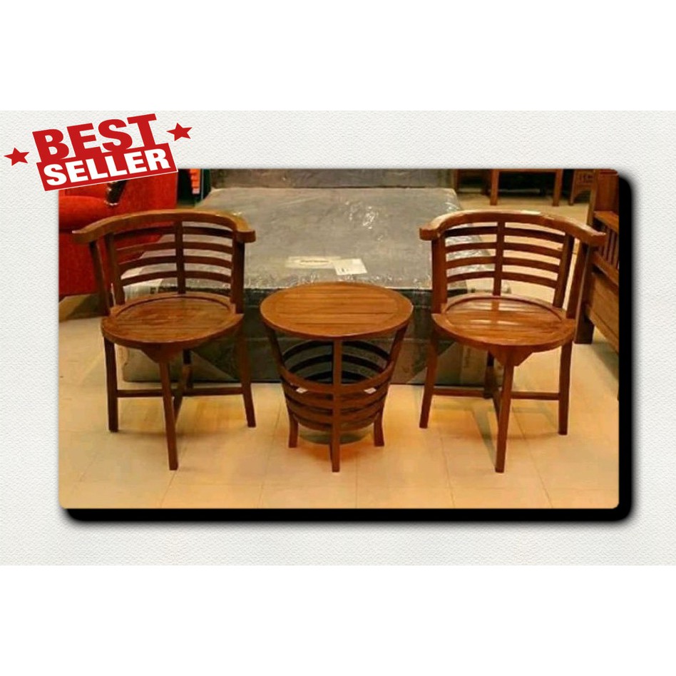 Kursi Teras Mangkok Jati Mentah