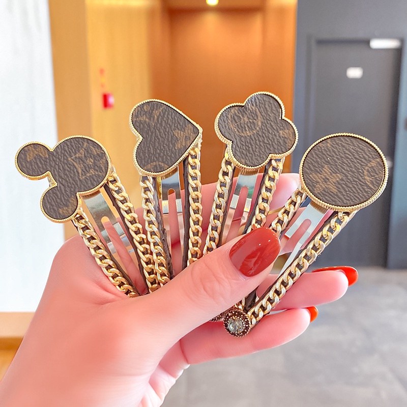 Dongdaemun rantai jepit rambut perempuan logam Mickey cinta jepit rambut kulit bb klip poni klip baru sisi klip hiasan rambut - ercassia