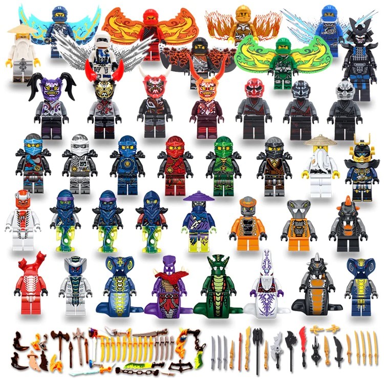 Mainan Lego Anak 40PCS Ninjago Figures Masks Wu Lloyd KAI JAY COLE ZANE Snake Princess SONS OF