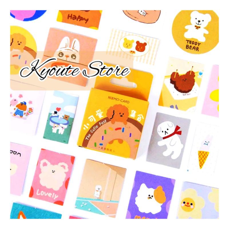 

46 pcs Sticker Dekorasi Cute Happy Beown Bear Scrapbook DIY Bujo Planner Diary Craft Journaling