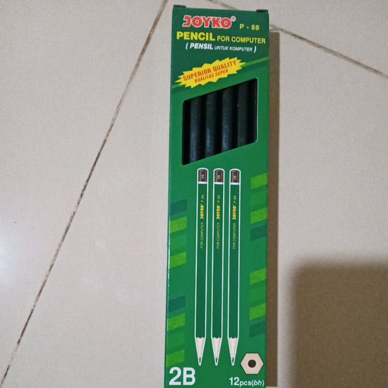 

12;pcs pensil kayu 2B Joyiko p 88