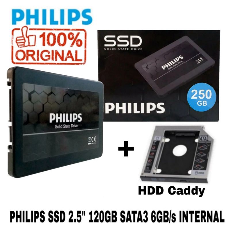 SSD 250GB PHILIPS 2.5&quot; INTERNAL SATA 6GB/s + HDD CADDY