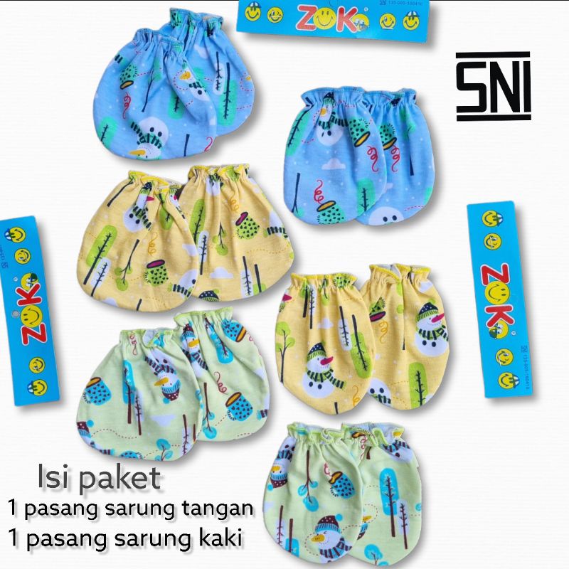 1 Set Sarung Tangan Bayi Sarung Kaki Bayi Unisex Bahan Katun Y-Lin