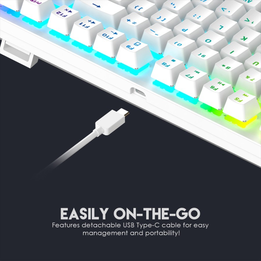 Fantech MAXFIT87 / MK856 White RGB Hotswap Mechanical Gaming Keyboard