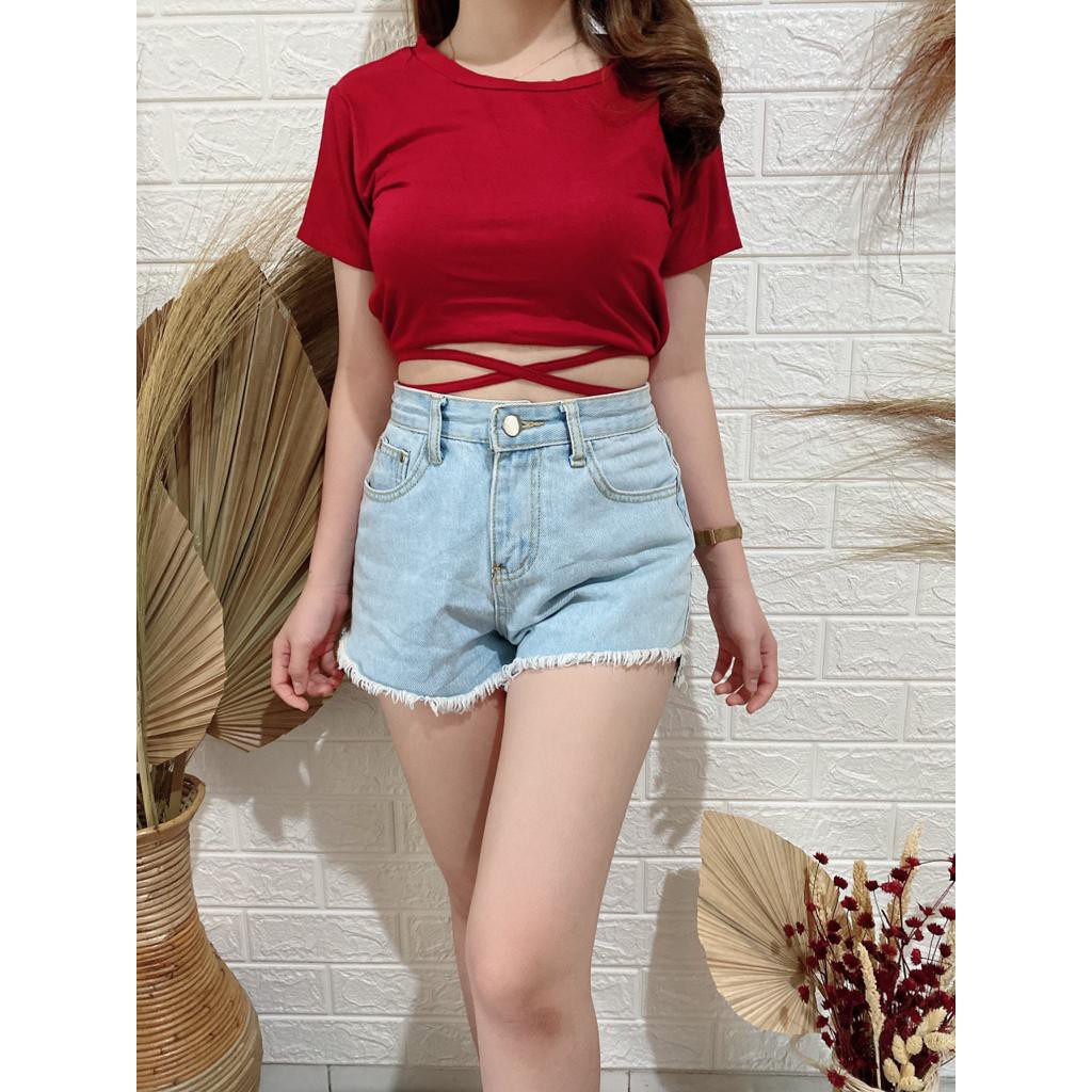 Crop Wanita Korea Nora Crop Tali