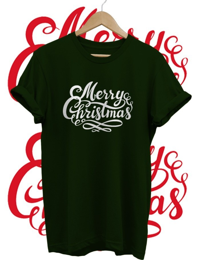 KAOS natal BAJU NATAL MERRY CHRISTMAS COMBED 30S