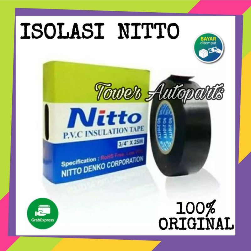 Isolasi Nitto Untuk Kabel Mobil Motor &amp; Listrik / Solatip Nitto Original