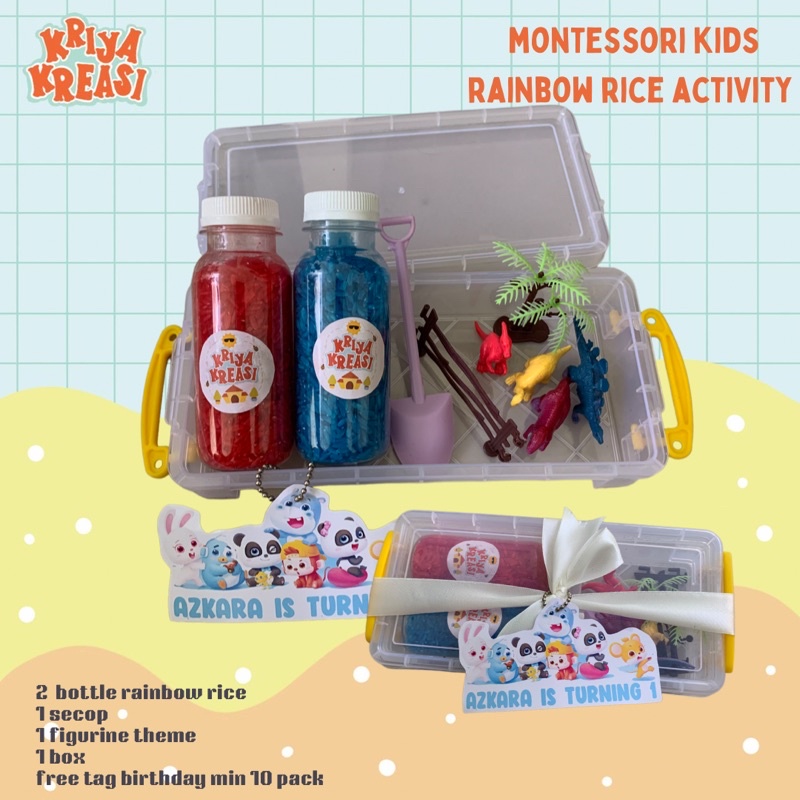 Montessori Kids - Rainbow Rice Play Set