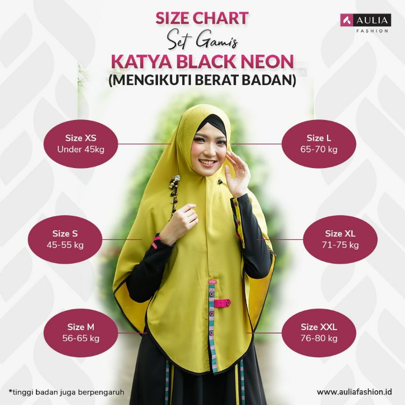 Set gamis aulia fashion Katya black neon