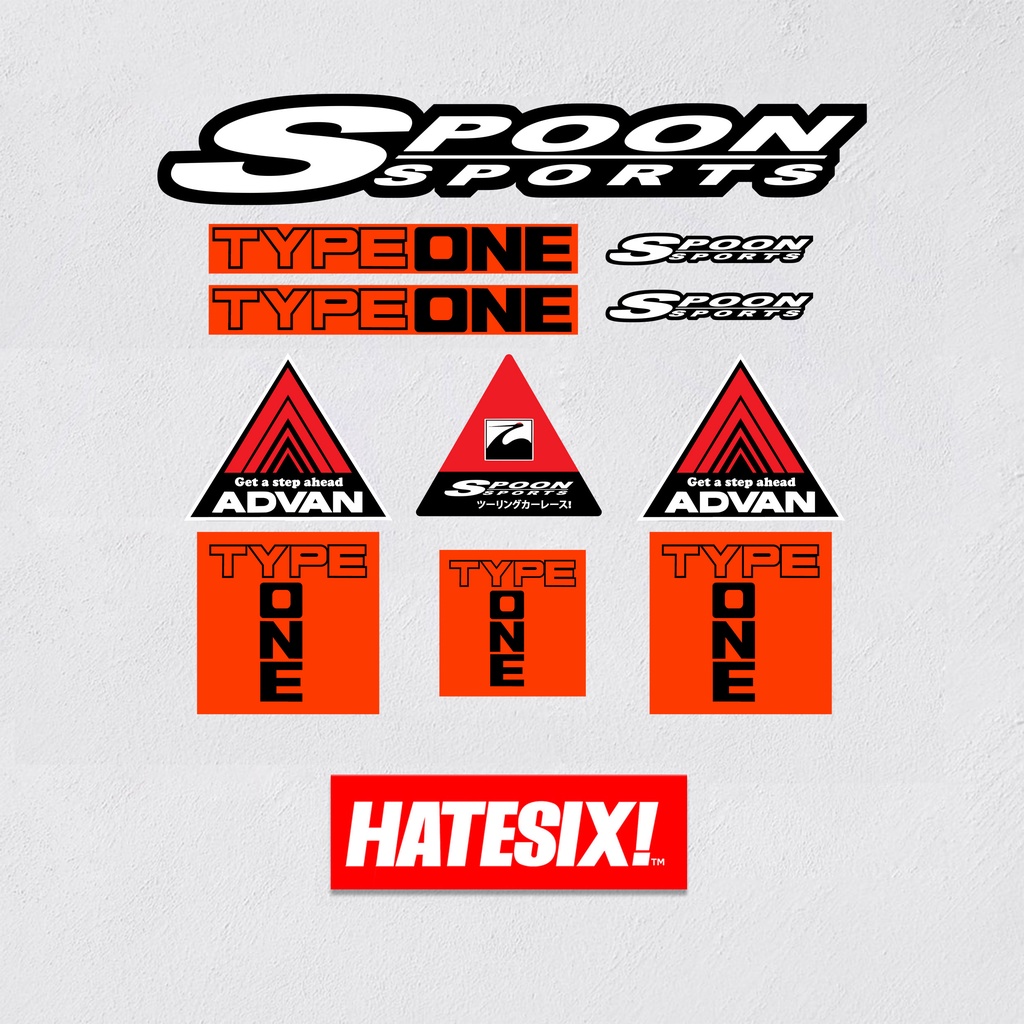 Sticker Decal Spoon Sport Type one Advan Set Hatesix