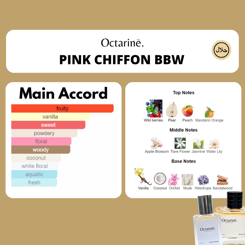 Octarine - Parfum Wanita Tahan Lama Aroma Manis Fresh Vanilla Inspired By BBW Pink Chiffon | Parfume Perfume Farfum Bath Body Works Minyak Wangi Cewek Cowok Murah Original