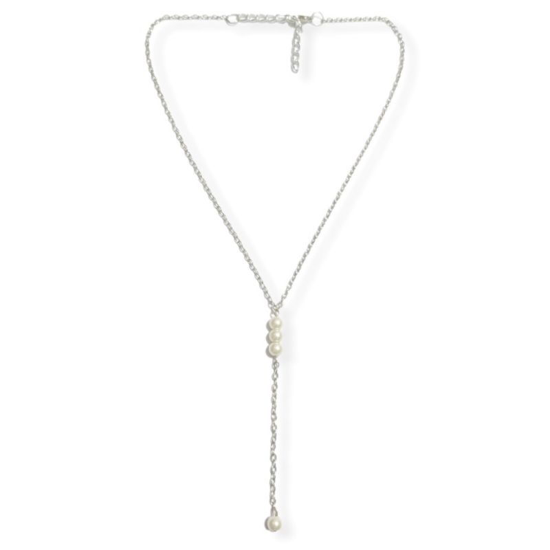 Adelline Pearl Chain Korean Necklace Kalung Juntai Mutiara Korea