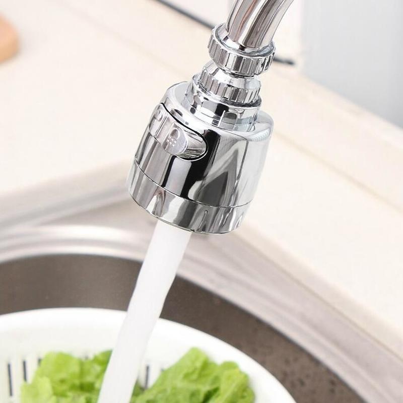 360 ° Rotating Kitchen Sink Faucet Spray Adjustable Three Gear Booster Splash Proof Faucet Aksesoris Aerator Aerator Rumah Tangga Umum