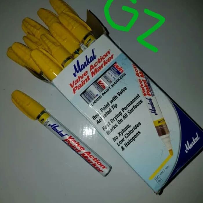 

Dijual Soidol Permanent Marker Penanda Besi dan Karet Spidol Markal Kuning Diskon