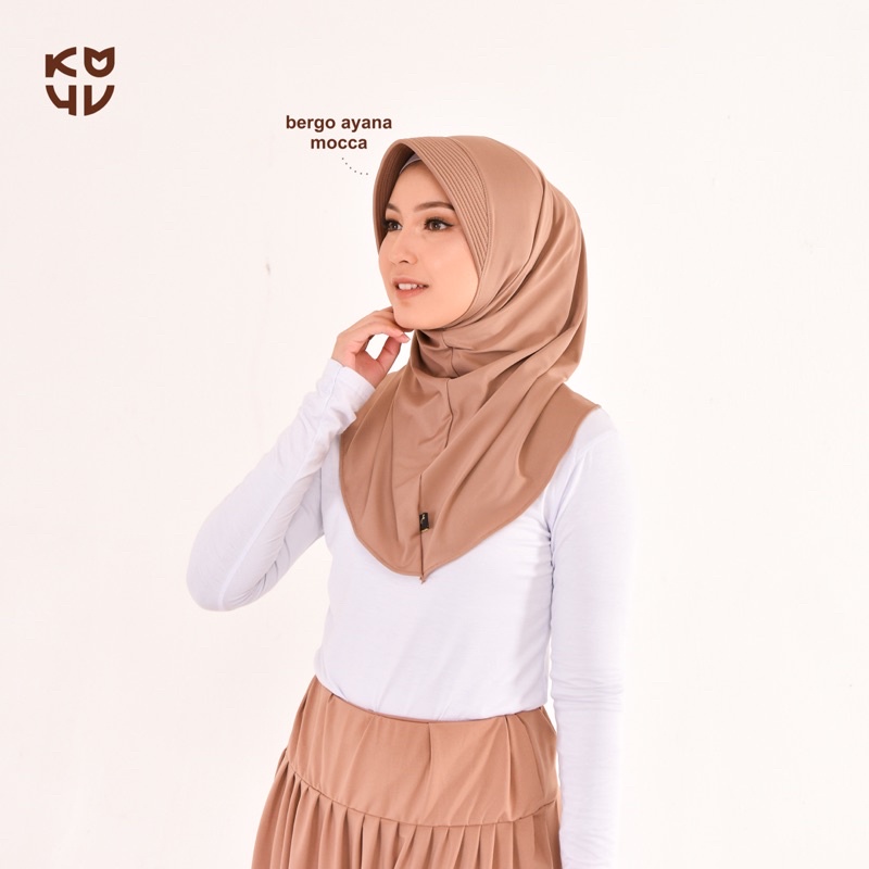 Koyu Hijab Bergo Sporty Jersey Premium Instan Ayana New