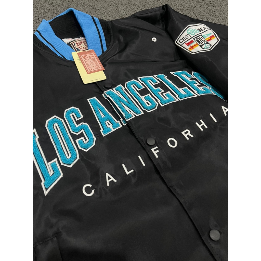 California Varsity Harajuku jaket baseball oversize unisex wanita pria korea kulit import bordir patch premium